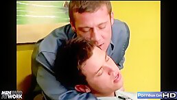 Outrageous Office Romance: Boss Gay Seduces Coworker for Steamy Encounter